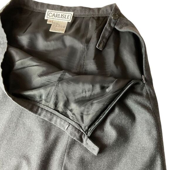 Carlisle Maxi Skirt Dark Grey A-Line Wool Spandex Blend Charcoal Women Size 14 - Picture 7 of 13